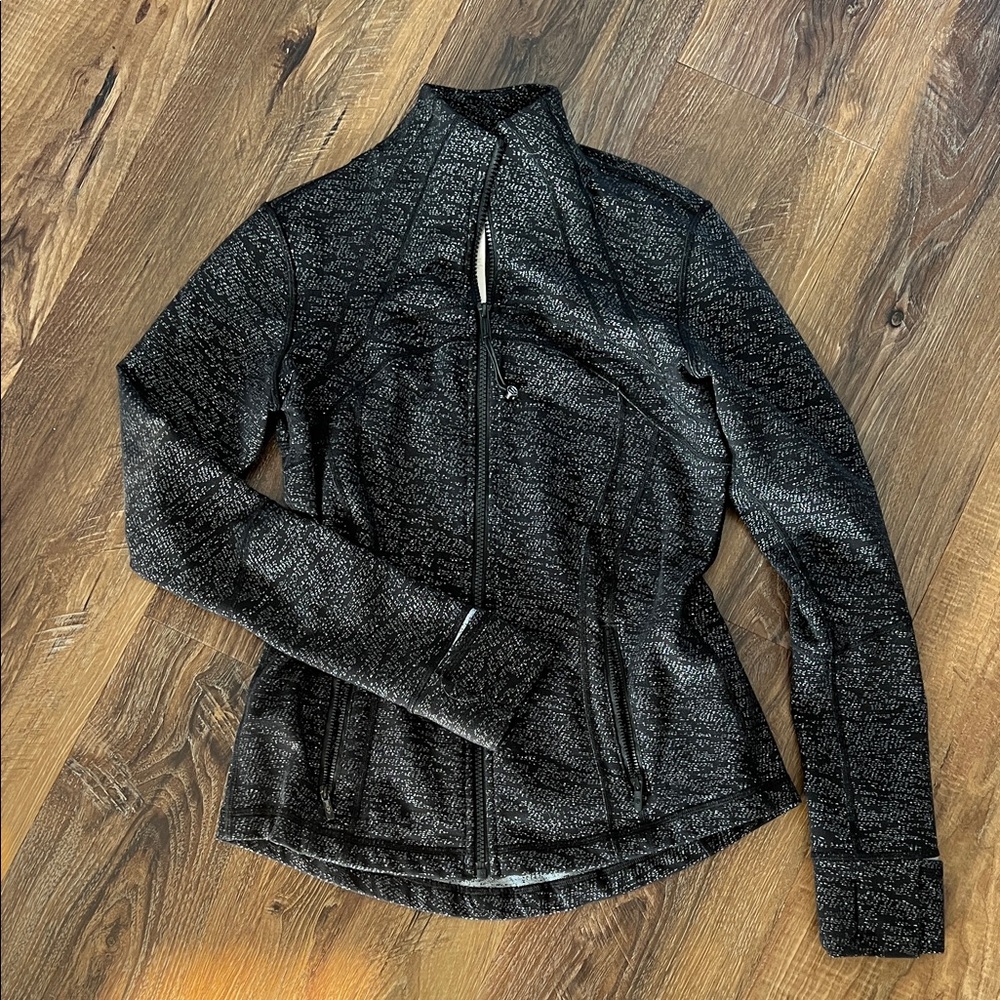 lululemon athletica Black Heather Bomber-Style Zip Jacket